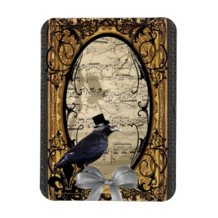 Kråkan vintage Gothic bröllop Magnet