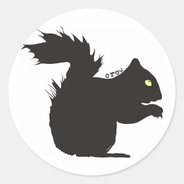 Kråkans fästmärke runt klistermärke (Framsida)
