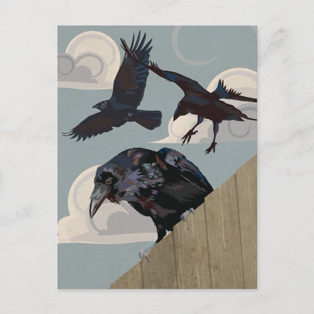 Kråkans invasion vykort (Framsida)