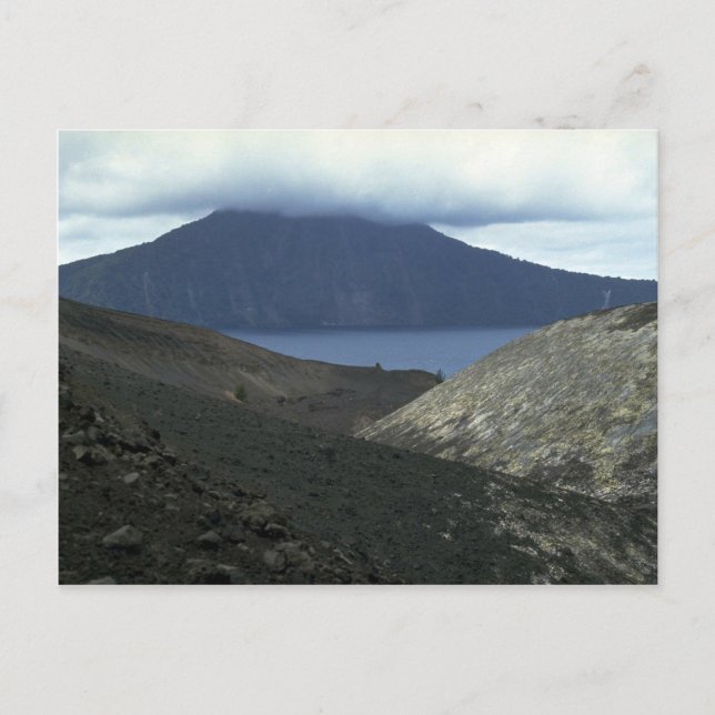 Krakatoa vulcano, Indonesien Vykort (Framsida)