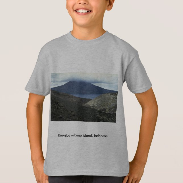 Krakatoa vulkanö, Indonesien T-shirt (Framsida)
