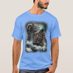 Kraken är Giant Cats legendary Sea Monster T Shirt