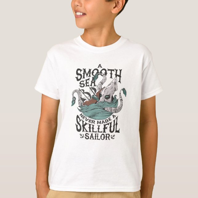 Kraken Attacker Boat T Shirt (Framsida)