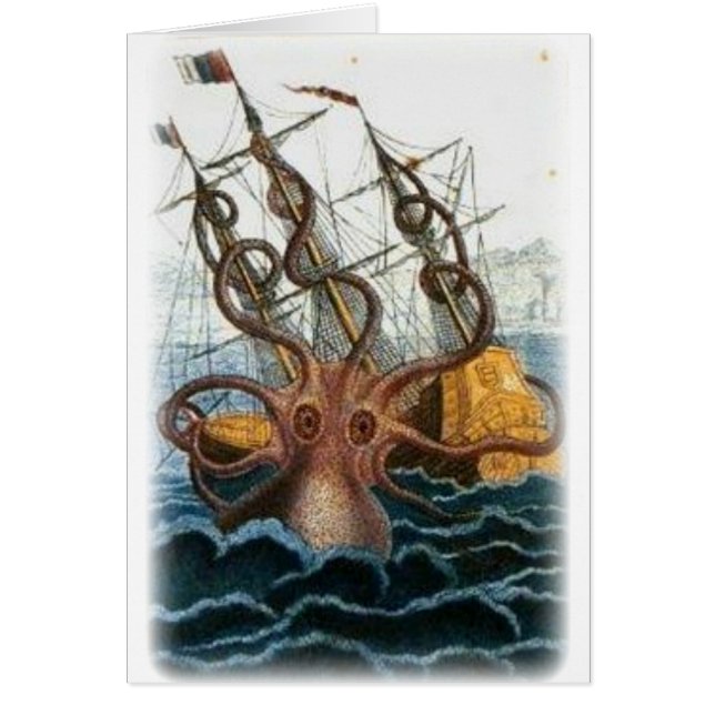 Kraken av Pierre Denys de Montfort, 1801 Hälsningskort (Framsidan)