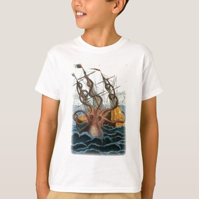 Kraken av Pierre Denys de Montfort, 1801 Tee Shirt (Framsida)