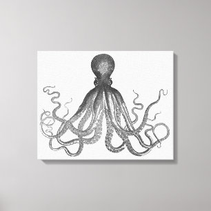 Kraken - Black Giant Octopus / Cthulu Canvastryck