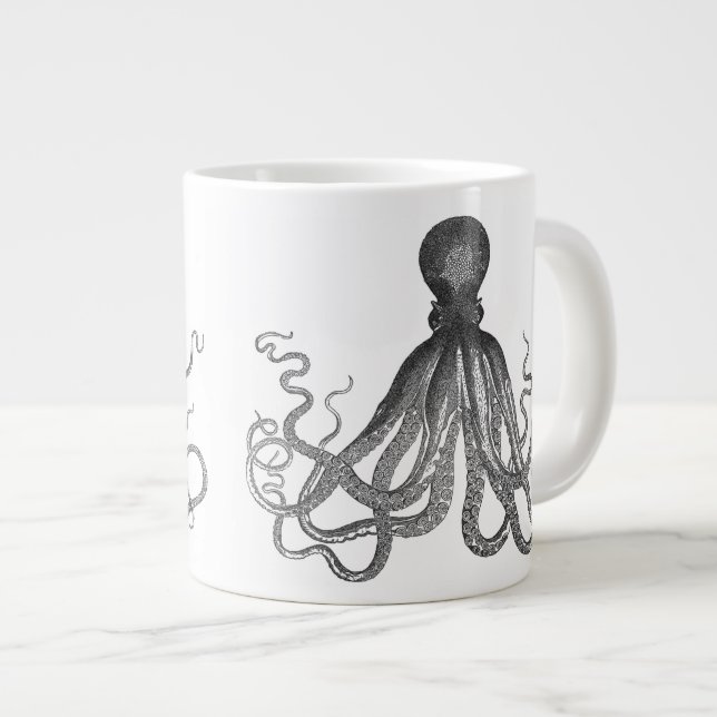 Kraken - Black Giant Octopus / Cthulu Jumbo Mugg (Framsida höger)