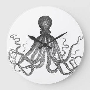 Kraken - Black Giant Octopus / Cthulu Stor Klocka