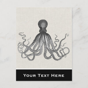 Kraken - Black Giant Octopus / Cthulu Vykort