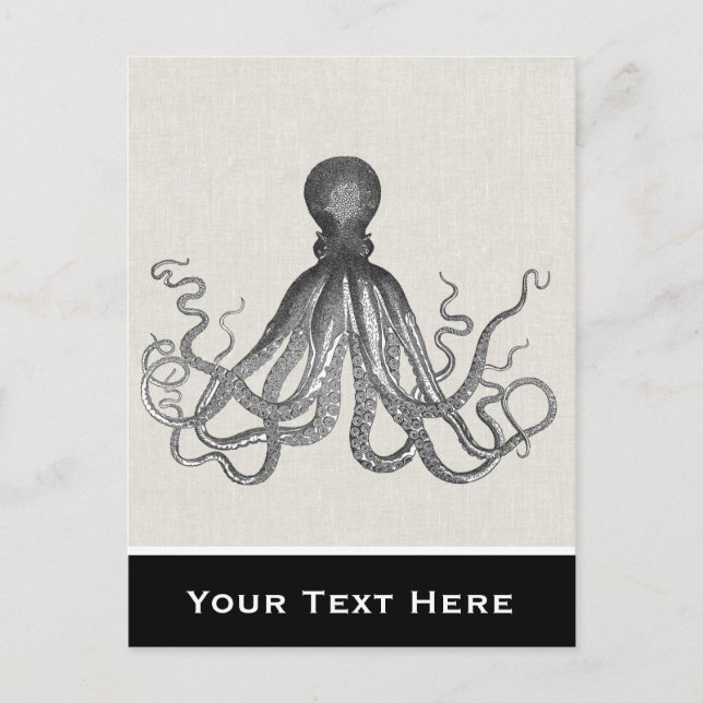 Kraken - Black Giant Octopus / Cthulu Vykort (Framsida)
