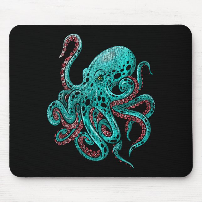 Kraken Bläckfisk Musmatta (Framsidan)