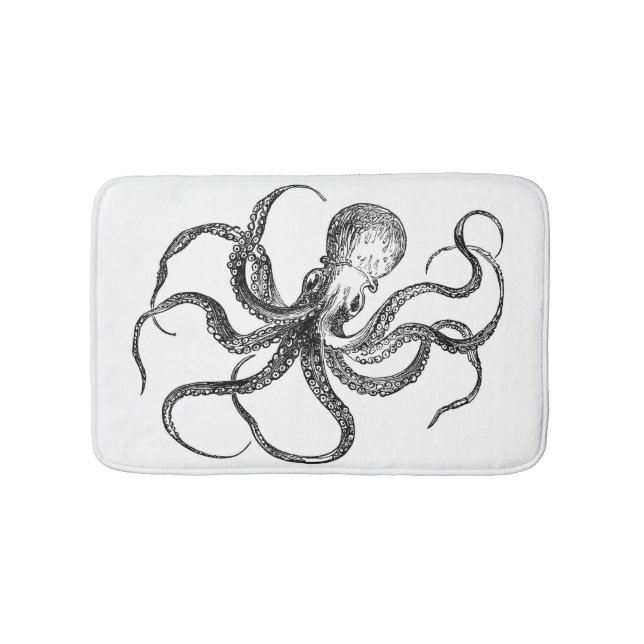 Kraken den nautiska bläckfisken för vintage badrumsmatta (Framsidan)