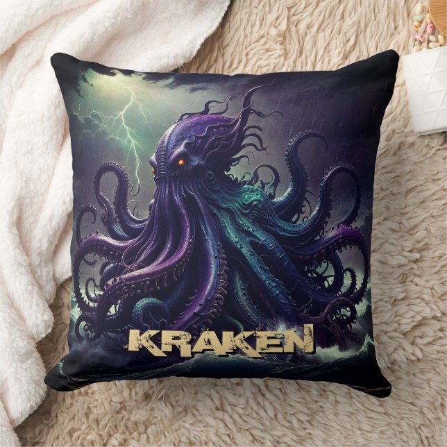Kraken Giant Squid Octopus som Monster Creature Kudde (Filt)