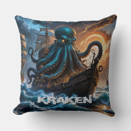 Kraken Giant Squid Octopus som Monster Creature Kudde