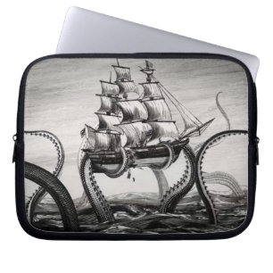 Kraken innehav upp en pirat/en seglingfrakt 10" laptop fodral