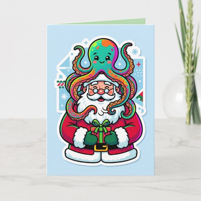 Kraken jul 🎄🐙” “Inpackad för högtiden Kort (Framsida)