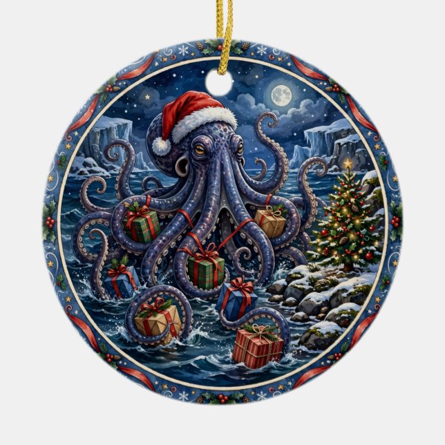 Kraken julklappar Ornament (Framsidan)
