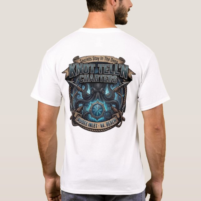 Kraken Logo Blå Kristall - T-Shirt (Baksida)