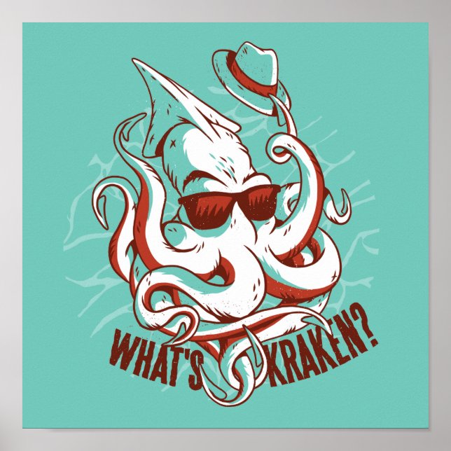 Kraken Monster Funny Poster (Framsidan)