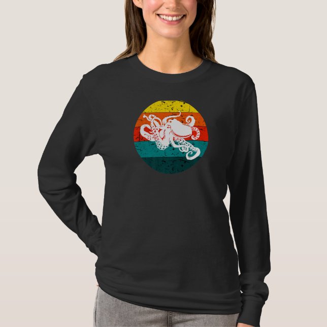 Kraken Octopus Cthulhu Octopi T Shirt (Framsida)