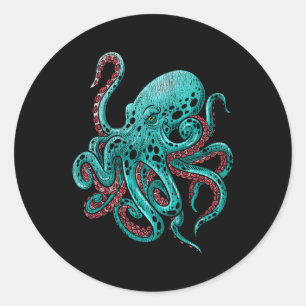 Kraken Octopus Runt Klistermärke