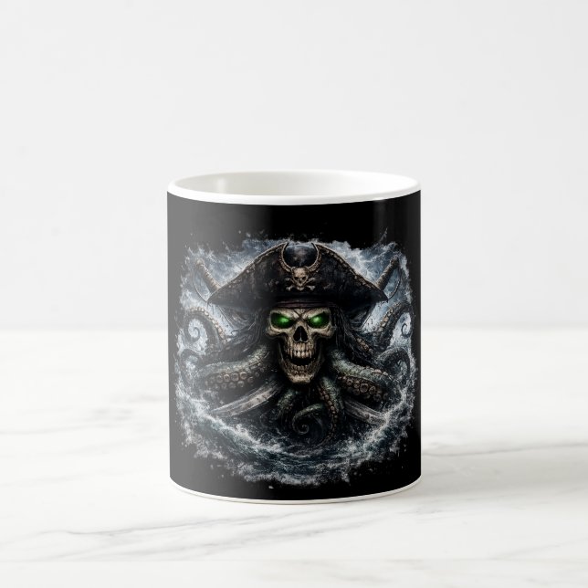Kraken Pirate Skull Mug – Epic Sea Monster Pirate  Kaffemugg (Center)