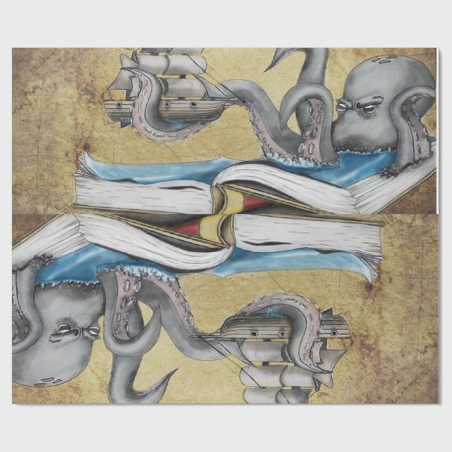 Kraken Presentpapper (Platt)