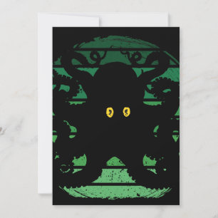 Kraken Retro Grönt Vatten Inbjudningar