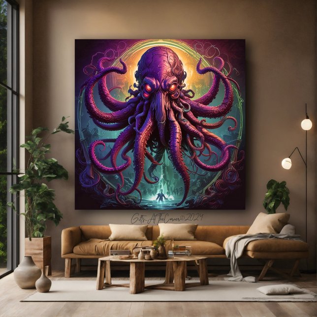 Kraken Sea Monster Canvastryck (Skapare uppladdad)