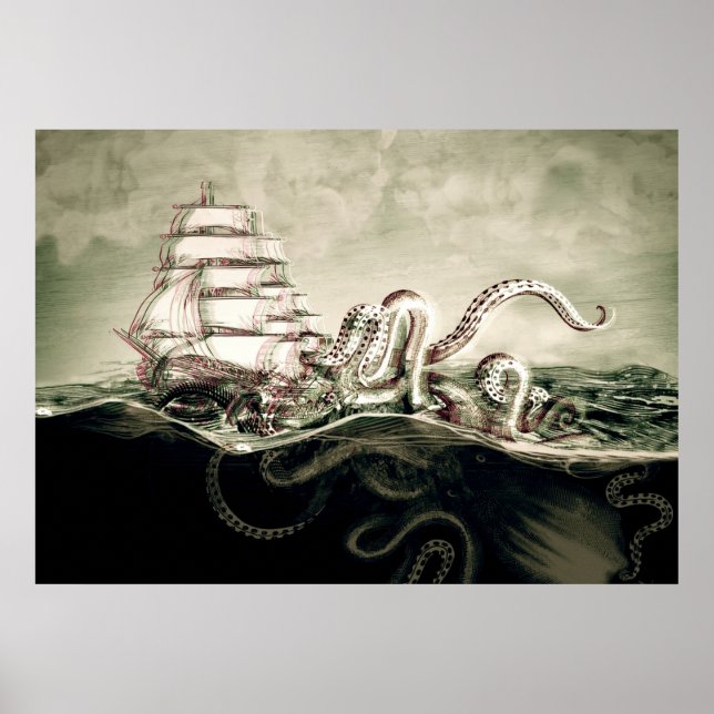 Kraken Sérigraphie Poster (Framsidan)