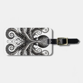 Kraken Steampunk Octopus Ornate Black Bagagebricka