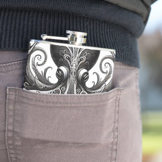 Kraken Steampunk Octopus Ornate Black Fickplunta (In Situ)