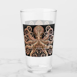 Kraken Steampunk Octopus Ornate Guld och Black Glaskopp