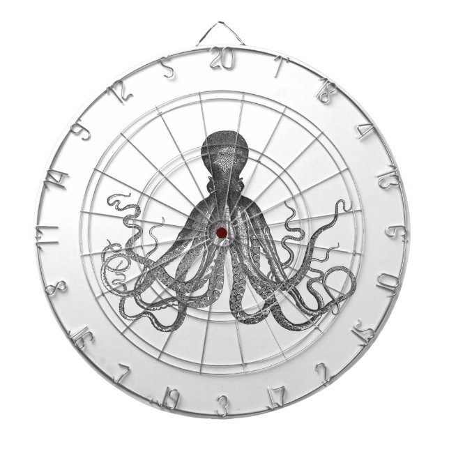 Kraken - svart jätte- bläckfisk/Cthulu Darttavla (Framsidan)