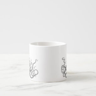 Kraken - svart jätte- bläckfisk/Cthulu Espressomugg