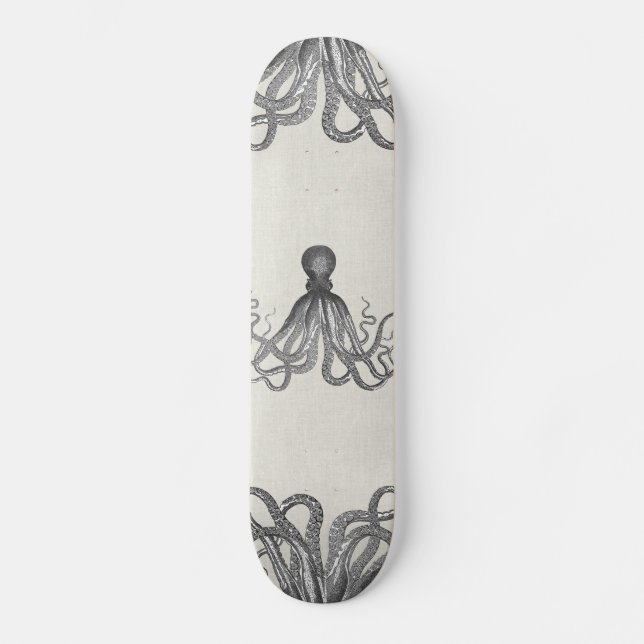 Kraken - svart jätte- bläckfisk/Cthulu Skateboard Bräda 20,5 Cm (Framsida)