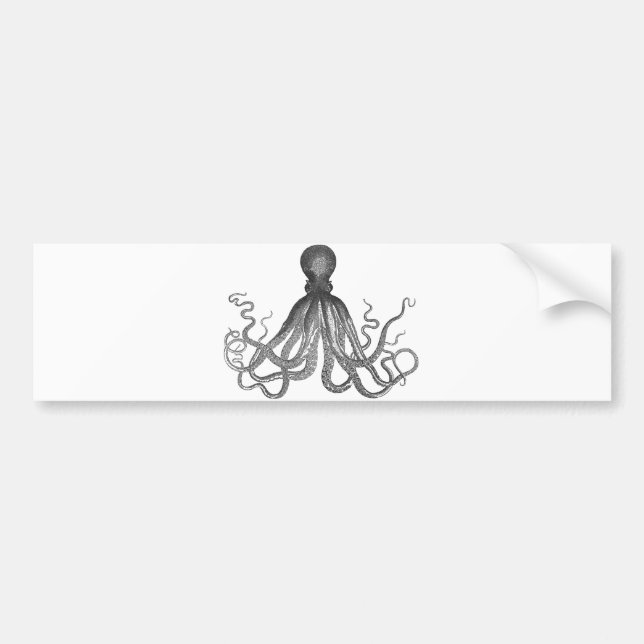 Kraken - Svart jättebläckfisk / Cthulu Bildekal (Framsidan)