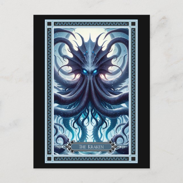 Kraken Tarot Card Vykort (Framsida)