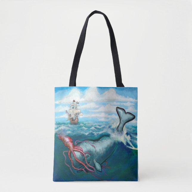 Kraken Tote Bag Tygkasse (Framsida)