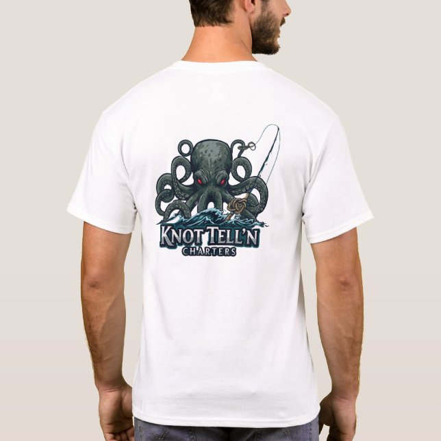 Kraken - Virginia Beach Fishing Charter T Shirt (Baksida)