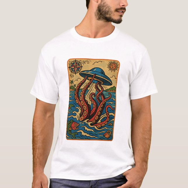 Kraken vs UFO: Den glömda kartan T Shirt (Framsida)