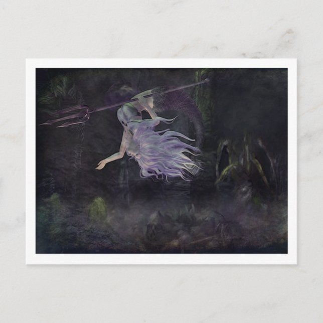 Krakens för sjöjungfrufläckbebis, döskallarvykort vykort (Framsida)