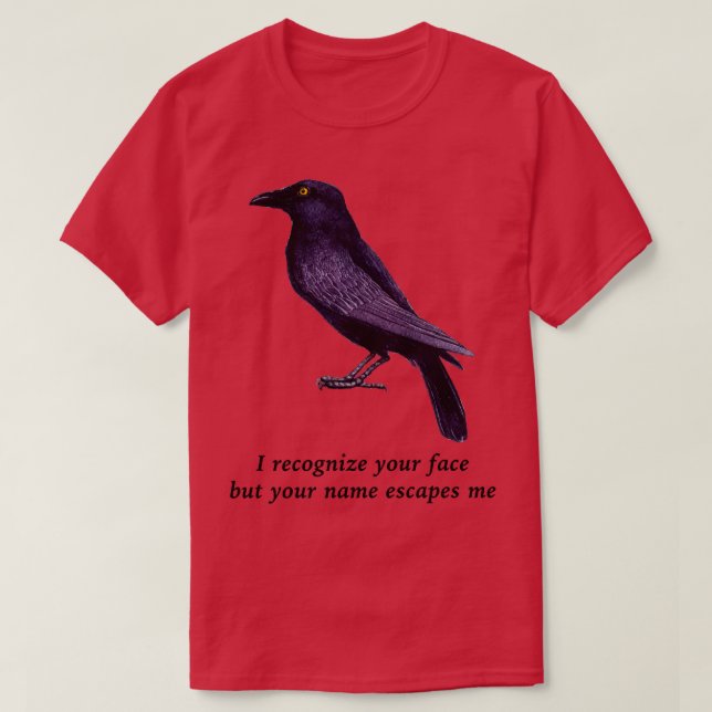 Kråkor är smarta ansiktsigenkänningsjobb t shirt (Design framsida)