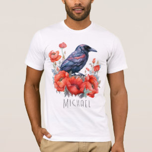 Kråkor Bird Kråka Älskare Flower T Shirt