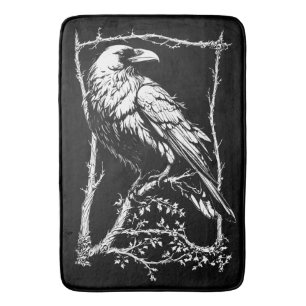 Kråkor för svartvita konst, Ravens Badrumsmatta