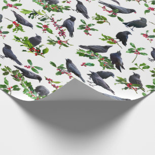 Kråkor Holly Wrapping Papper Presentpapper