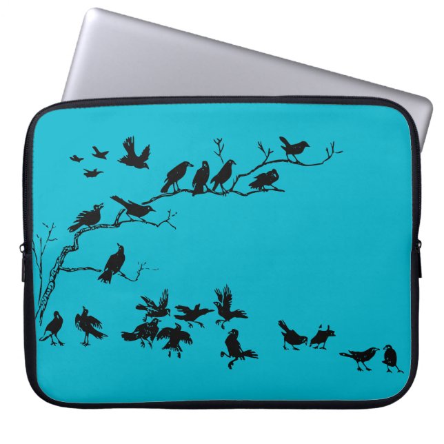 Kråkor Laptop Sleeve (Framsidan)