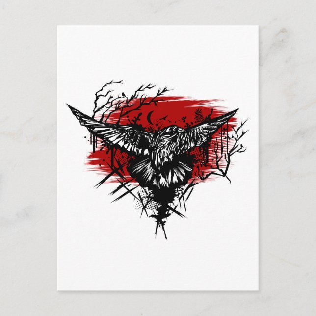 Kråkor Natt Vykort (Framsida)