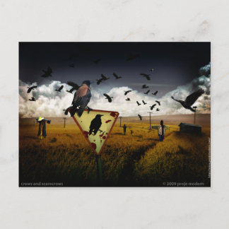 kråkor och fågelskrämmor vykort