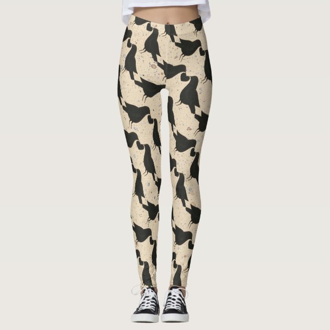 Kråkor och hjärta Leggings (Framsida)